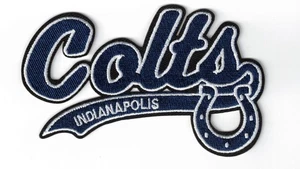 Indianapolis Colts Script Team Logo NFL Bordado 4 pulgadas Hierro/Coser Parche - Imagen 1 de 2