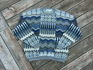 VTG 90's St Croix Knits Geometric Abstract Pullover Sweater Medium Wool Acrylic - Picture 1 of 7