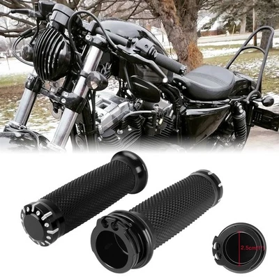 1" Inch Motorcycle Handle Bar Hand Grips For Harley Davidson Dyna Fatboy V-Rod - Image 1 of 4