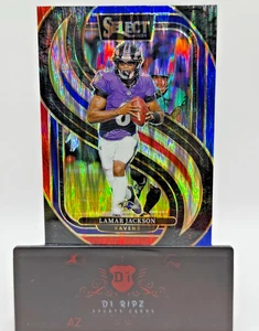 2024 Panini Select Red & Blue Prizm Shock Lamar Jackson #121 - Picture 1 of 2