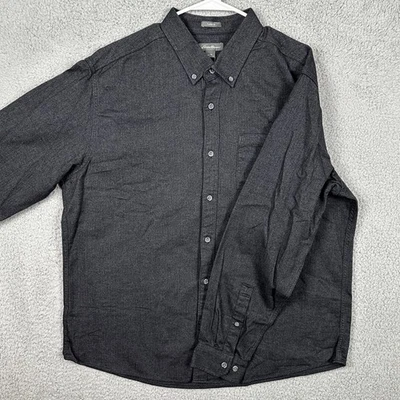 Eddie Bauer Shirt Flannel Button Down Mens XL Black Herringbone Classic Fit NEW - Image 1 of 4
