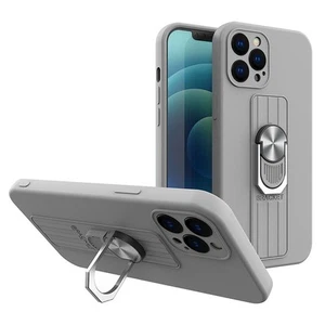 Custodia Silicone Anello Supporto Samsung Galaxy A32 5G Argento - Zdjęcie 1 z 3