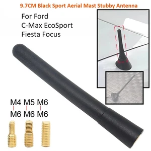 Antena rechoncha mástil aéreo deportivo negro para Ford C-Max EcoSport Fiesta Focus - Imagen 1 de 5