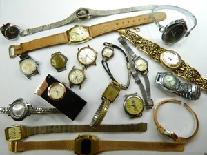 19 VINTAGE LADIES WATCH LOT - BULOVA SWANK SEIKO WITTNAUER - REPAIR STEAMPUNK ? - Picture 1 of 23