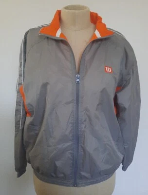 VTG Wilson Active Kids' Size L 14/16 Nylon Jacket Outerwear Windbreaker Gray Foto 1 de 4