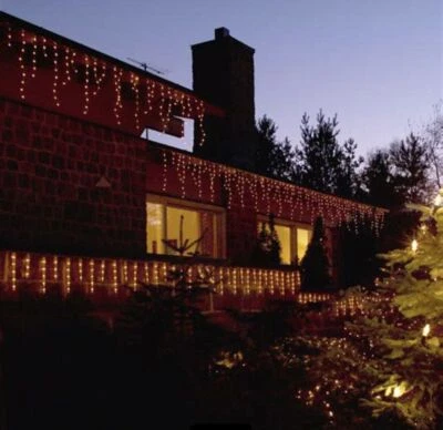 Christmas Lights Fairy Lights Outdoor Warm Icicle Xmas Led Electric Plug Mains - Image 1 of 4