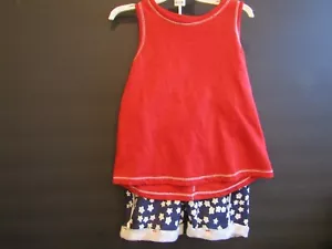 CAT & JACK 18 M 2 Piece Set AMERICA Navy with White STARS RED TOP Stretchy - Picture 1 of 5
