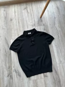 Moncler Polos Wool Cashmere Black Tee Not Logo Basic Mens size Small - Picture 1 of 8