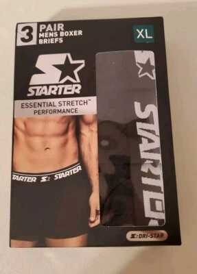 New! Starter 3-Pack Men Stretch Performance Dri-Star Boxer Brief Size XL - Image 1 of 2