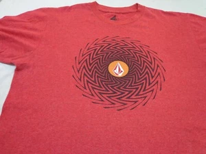 Volcom  Graphic Logo Red T shirt  Size Large  FLAW - Picture 1 of 7