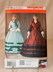 Muster Kostüm Misses 1850er Jahre Stil Kleider Größe 8-14 Simplicity 1818 - Bild 1 von 2