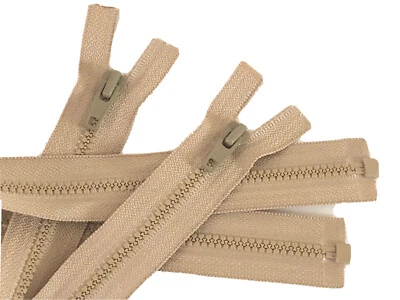 Винтажные разделительные молнии YKK Vislon 3 В лот из 2 бежевых нейлоновых США длина 20 дюймов США - Изображение 1 из 4