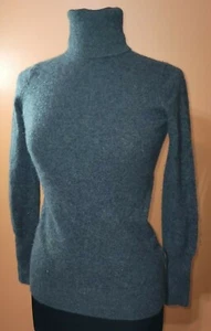 Zara Womens 100% Cashmere Gray Turtleneck Sweater S Pullover Grey Soft - Picture 1 of 9