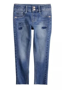 Girl’s SONOMA Heart Snap Accent Distressed/Faded Skinny Ankle Jean Size 6 NWT - Picture 1 of 3