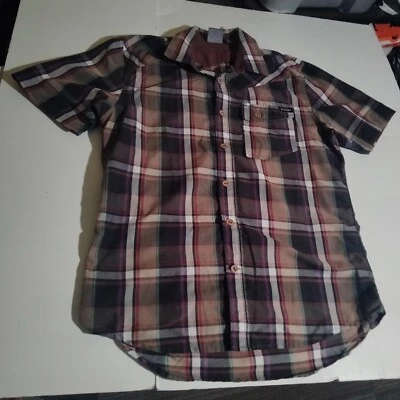 Volcom Camisa Marrón Cuadros Manga Corta Abotonada Mediana Hombre Foto 1 de 4