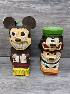 Disney Mickey Mouse Goofy Donald Duck polynesisches TIKI Resin Schreibtisch Set *MANGEL - Bild 1 von 7