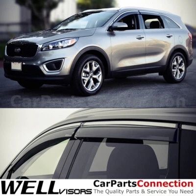 Боковой козырек WellVisors 16-20 для боковых дефлекторов дефлекторов Kia Sorento - Изображение 1 из 4
