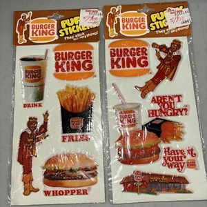 2 Vintage 1982 Burger King Puffy Stickers Sheets NIP - Picture 1 of 6