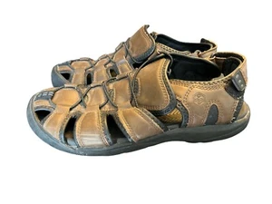 Khombu Travis Men's Size 8M Adjustable Active Sandals Brown Leather - Picture 1 of 5
