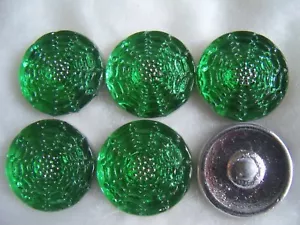 CZECH GLASS BUTTONS ( 6PCS) GORGEEOUS PLATINUM (22mm) M 022 - Picture 1 of 1