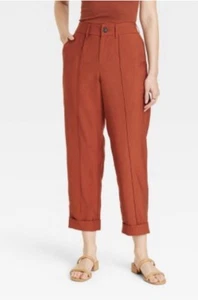Pantalones al tobillo pintuck de tiro alto ajustados sin esfuerzo para mujer - Un nuevo día talla 8 - Imagen 1 de 1
