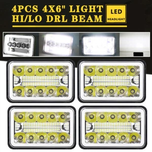 Faros LED 4x6" sellados haz DRL alto/lo para Peterbilt Kenworth Freightliner - Imagen 1 de 12