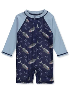Duck Duck Goose Baby Boys' Rashguard Bodysuit Color: blue/navy Size: 12 months - Picture 1 of 1