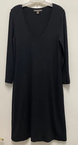Abito midi TOMMY BAHAMA - maglia viscosa nera manica 3/4 foderato scollo a scoop medio - Foto 1 di 7