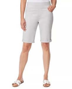 Gloria Vanderbilt DOVE GREY Women's Petite Amanda Pull-on Bermuda Short, US 14P - Picture 1 of 3