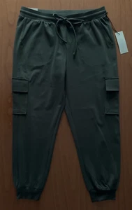Rachel Zoe Relaxed Fit Mid-Rise Damen L Cargo Style Jogginghose Grün Neu mit Etikett - Bild 1 von 4