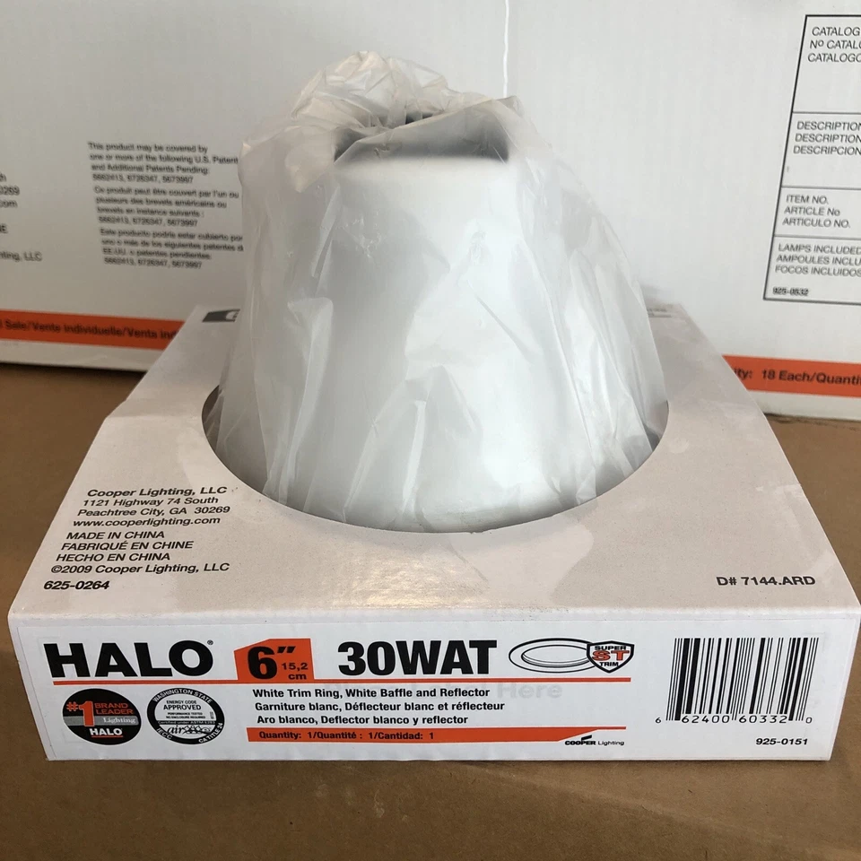 HALO 30 Series 6 in. White Recessed Ceiling Light Fixture Trim Kit with Air-Tite