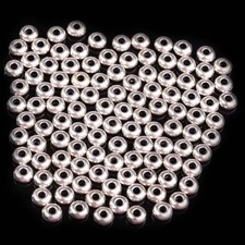 100Pcs/lot Stainless Steel Round Metal Spacer Beads Fit Bracelet Necklace Spacer