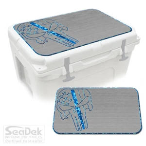 SeaDek Pad fits YETI Tundra Cooler | Marine EVA Mat - Skull Line Stars SG/AQ - Picture 1 of 6