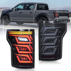 Smoked Pair LED Tail Lights Start Up Animation For Ford F150 2015 2016 17-2020 - Picture 1 of 15