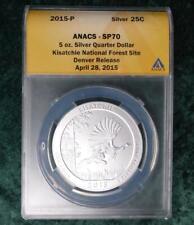 2015 ANACS SP 70 Satin Kisatchie ATB 5oz .999 Silver Quarter, Denver Release 25C