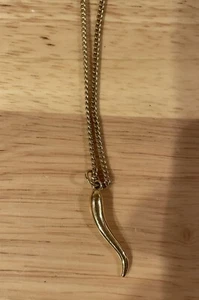 Vintage Avon Lucky Horn Pendant Neckchain - Picture 1 of 5