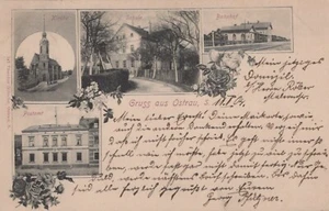 Gruss Aus Ostrau S Church School Railway Station Post Office c1904 postcard KP5 - Picture 1 of 2
