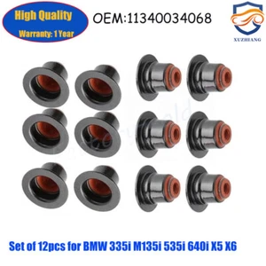 Juego de 12 piezas de sellos de aceite de vástago de válvula de motor 11340034068 para BMW 335i X3 X5 - Imagen 1 de 8