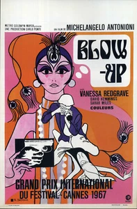 'BLOW UP' Belgian Movie Poster - VANESSA REDGRAVE Cannes 1967 - 12"x8" reprint - Picture 1 of 1