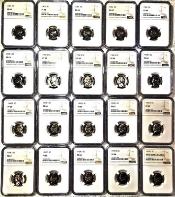 Jefferson Nickel 20-Coin Proof Set - NGC Certified - 1963 to 1978 - Image 1 of 3