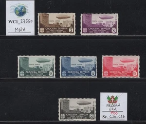 WC1_27550. AEGEAN COL.: GENERAL. 1933 ZEPPELIN air set. Sc. C20-C25. MNH - Picture 1 of 1