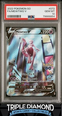 2022 Pokemon Go#072/078 Mewtwo V Full Art PSA 10 Gem MT FDP45 - Image 1 of 2
