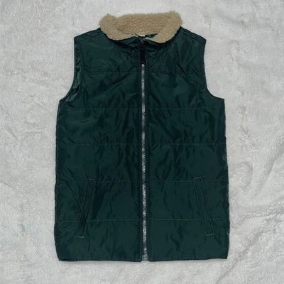 Carter’s Youth Boys Zip Up Vest With Shearling Collar, Size 8 Youth, Color Green - Image 1 of 4