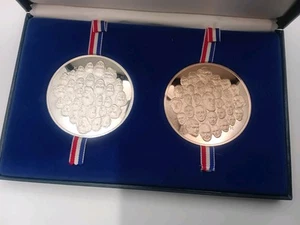 Franklin Mint Bicentennial Proof Limited Edition Medal Set Silver & Bronze Match - Picture 1 of 4