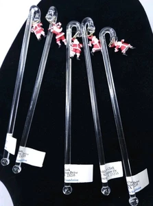 Juego de 5 agitadores acrílicos de colección Dancing Santa Swizzle Sticks nuevos en stock - Imagen 1 de 9