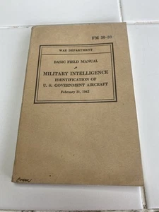 War Dept BFM Military Intelligence Identification US Aircraft 2/21/42 FM 30-30 - Picture 1 of 13