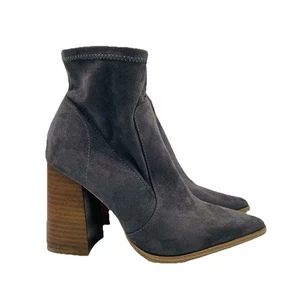 Steve Madden Shoes Womens Size 6 M Gray Touchdown High Heels Booties Zip Y2K - Picture 1 of 11