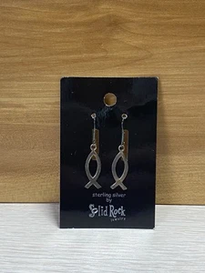 Orecchini Argento Sterling Simbolo Pesce Cristiano NUOVI Gioielli Roccia Massiccia 925 - Foto 1 di 2