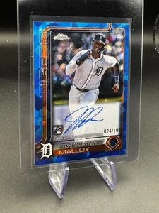 2025 Topps Chrome Sapphire Justyn-Henry Malloy Auto /199 Rookie - Bild 1 von 2
