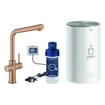 Grohe Red Duo Armatur und Boiler Größe M, L-Auslauf, 30327DL1, Farbe: warm - Bild 1 von 2